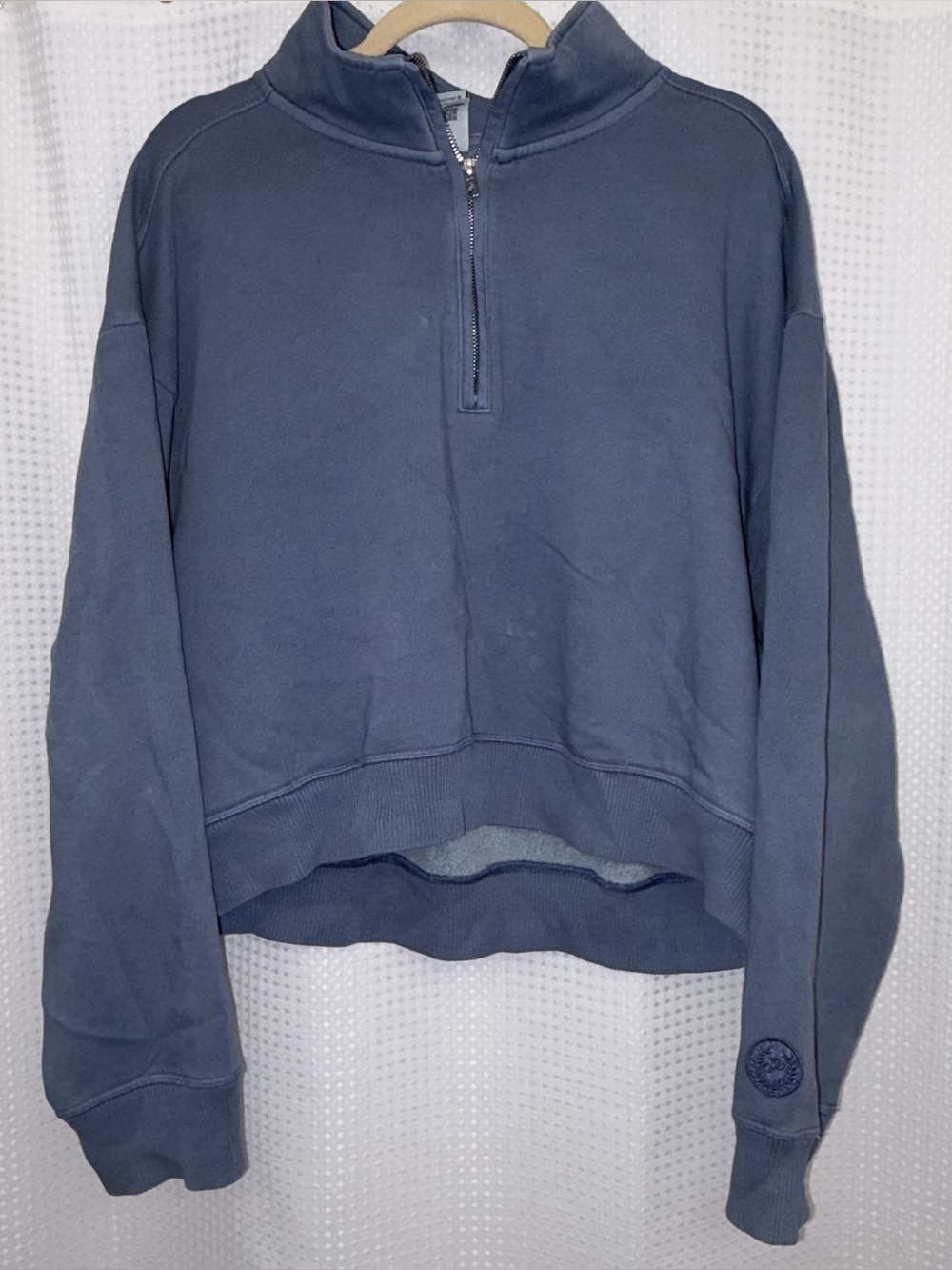 Victoria Secret Pink navy blue quarter zip sweater M cotton